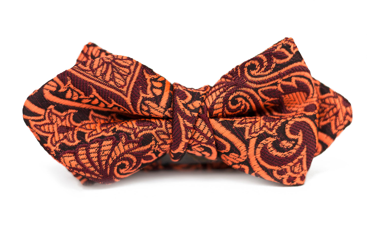 Orange Burgundy Paisley