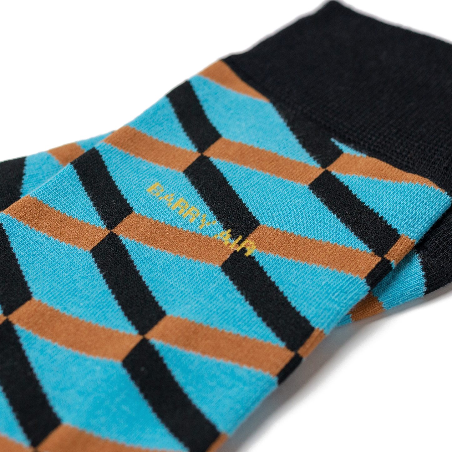 Turquoise Geometric Cube Socks